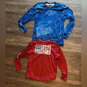 Realtree Long-Sleeve Rash Guard Shirt - Red Large Nautical Angler